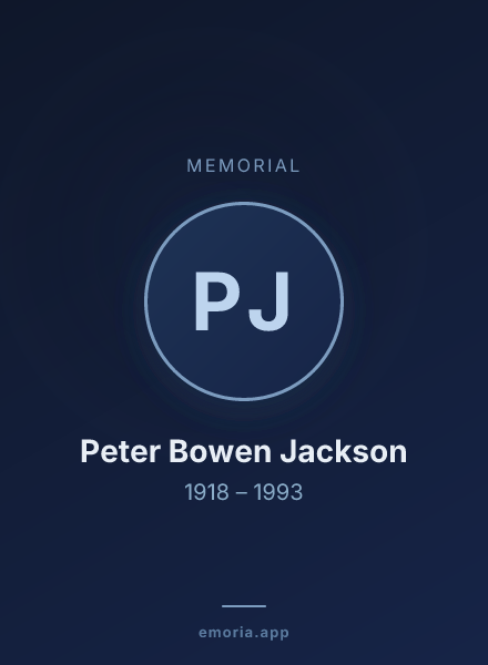Memorial portrait of Peter Bowen Jackson