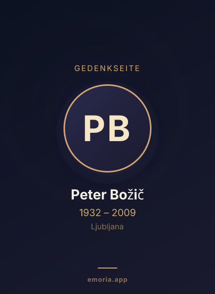 Gedenkportrait von Peter Božič