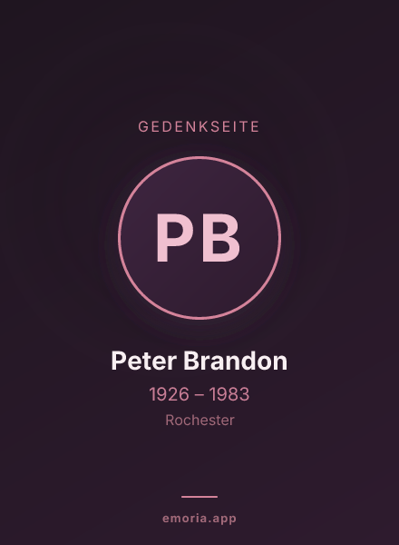 Gedenkportrait von Peter Brandon