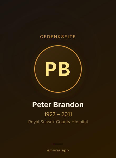 Gedenkportrait von Peter Brandon