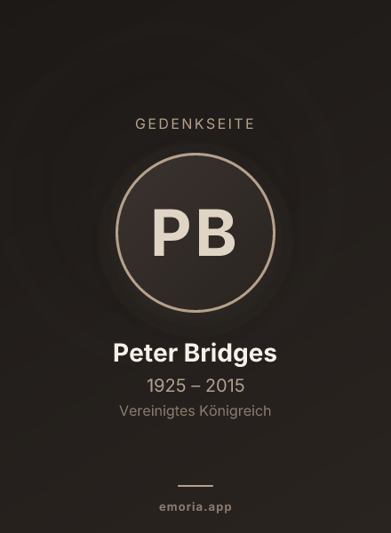 Gedenkportrait von Peter Bridges