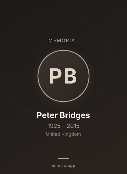 Memorial portrait of Peter Bridges