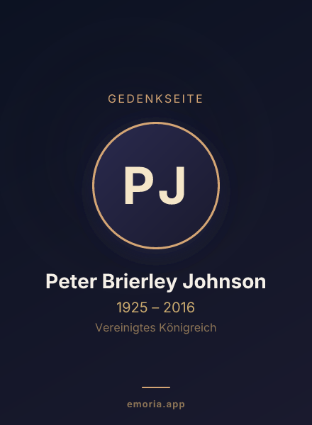 Gedenkportrait von Peter Brierley Johnson