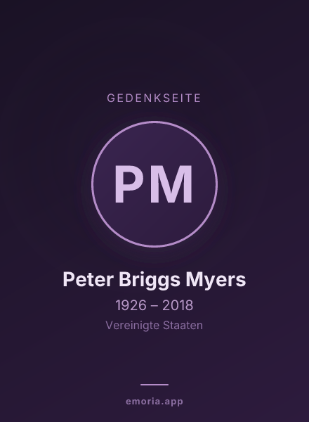 Gedenkportrait von Peter Briggs Myers