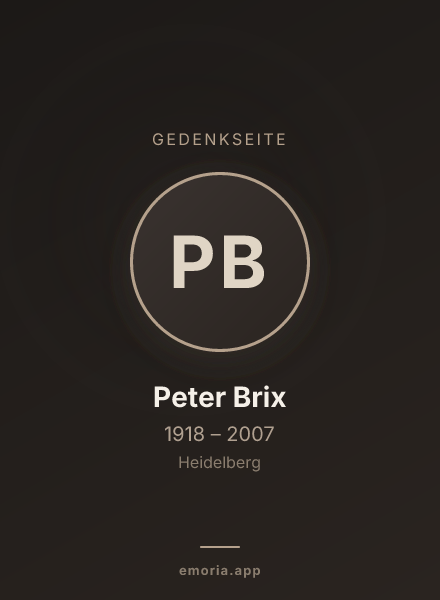 Gedenkportrait von Peter Brix