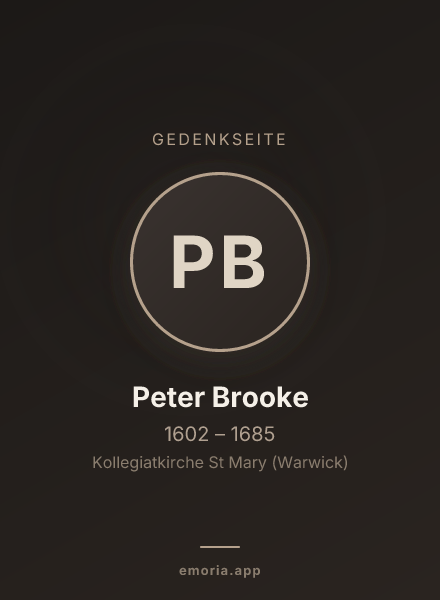 Gedenkportrait von Peter Brooke
