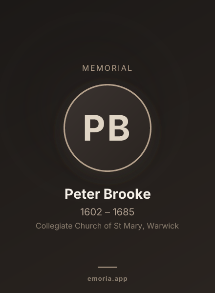 Memorial portrait of Peter Brooke