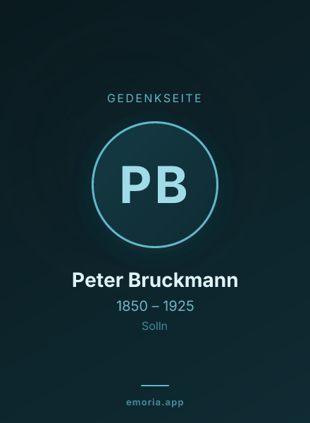 Gedenkportrait von Peter Bruckmann