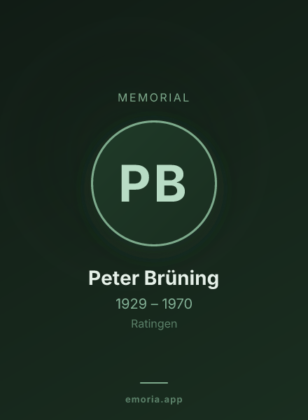 Memorial portrait of Peter Brüning