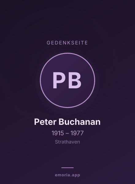 Gedenkportrait von Peter Buchanan