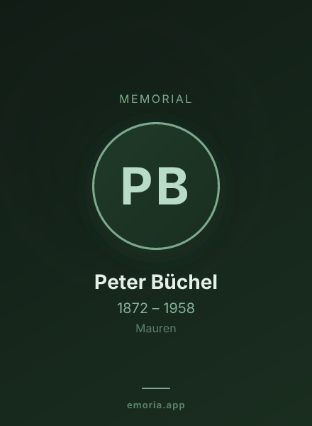 Memorial portrait of Peter Büchel