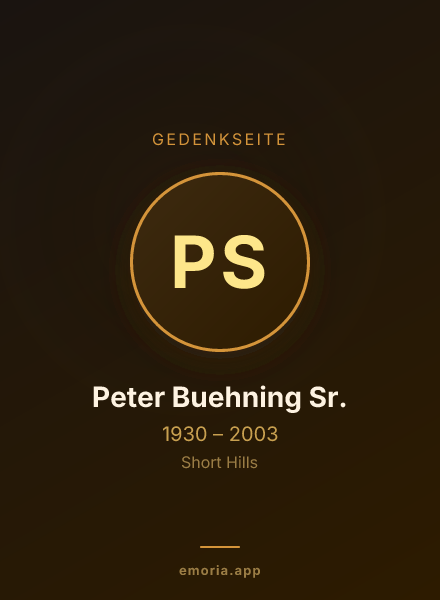 Gedenkportrait von Peter Buehning Sr.