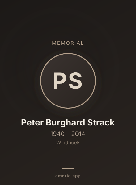 Memorial portrait of Peter Burghard Strack