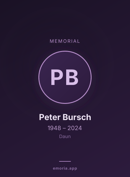 Memorial portrait of Peter Bursch