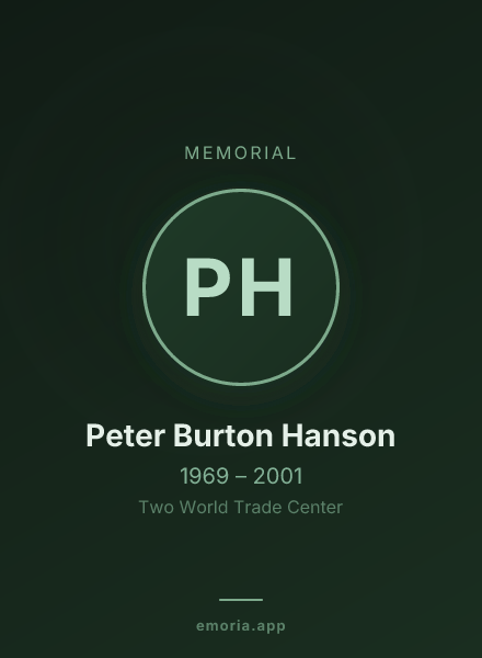 Memorial portrait of Peter Burton Hanson
