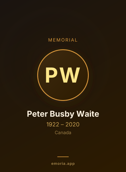Memorial portrait of Peter Busby Waite