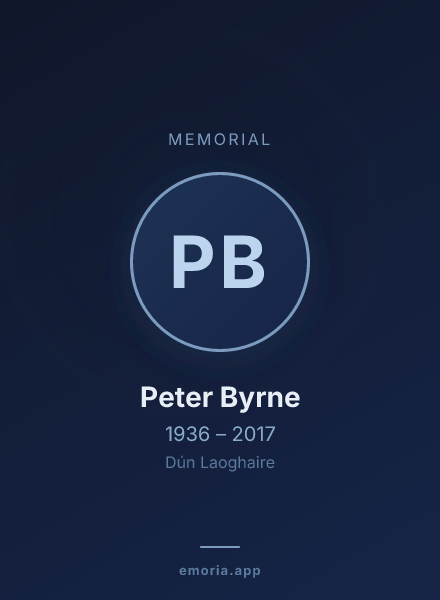Memorial portrait of Peter Byrne