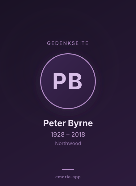 Gedenkportrait von Peter Byrne