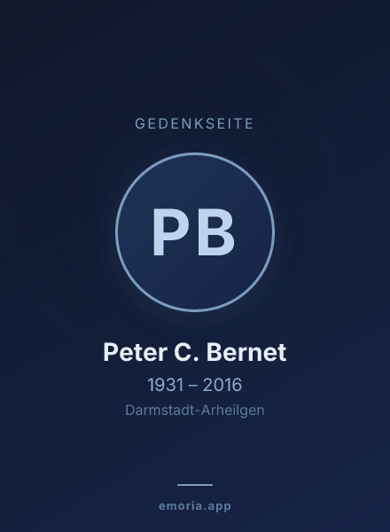 Gedenkportrait von Peter C. Bernet