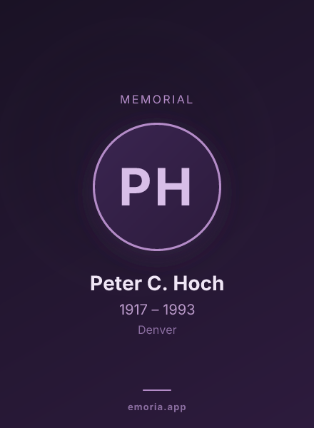 Memorial portrait of Peter C. Hoch