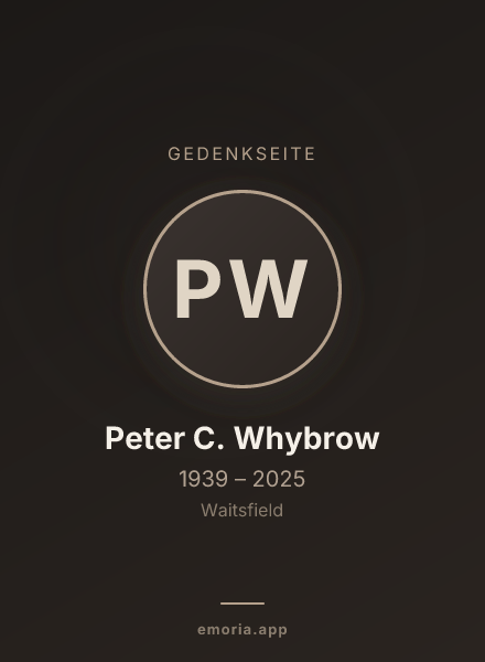 Gedenkportrait von Peter C. Whybrow