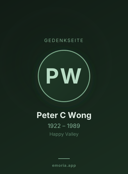 Gedenkportrait von Peter C Wong
