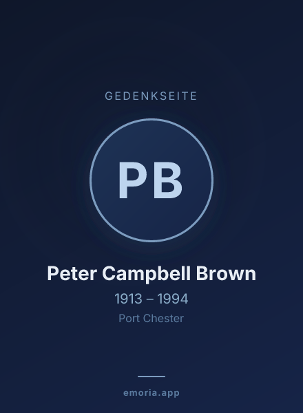 Gedenkportrait von Peter Campbell Brown