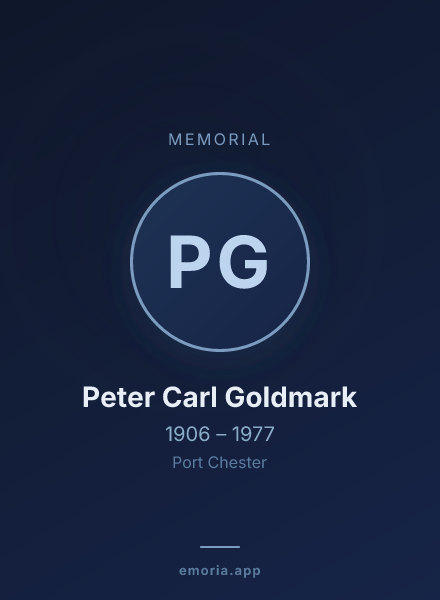 Memorial portrait of Peter Carl Goldmark