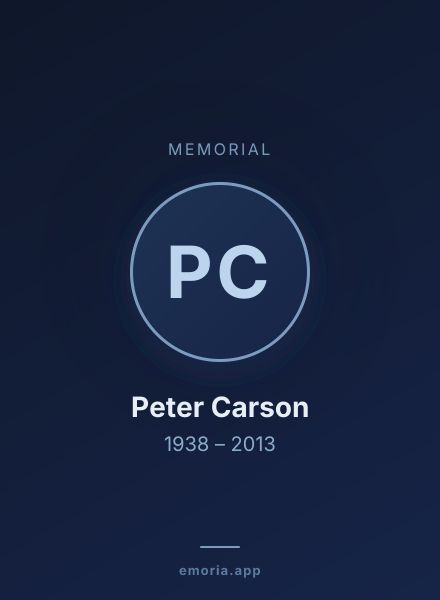 Memorial portrait of Peter Carson