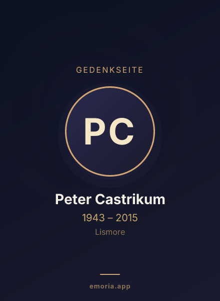 Gedenkportrait von Peter Castrikum