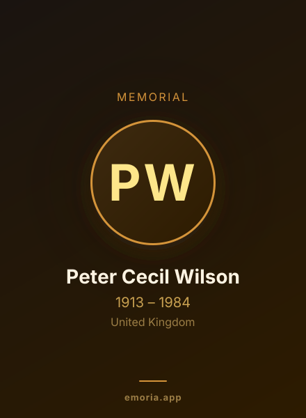 Memorial portrait of Peter Cecil Wilson