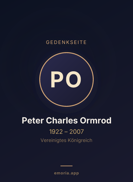 Gedenkportrait von Peter Charles Ormrod