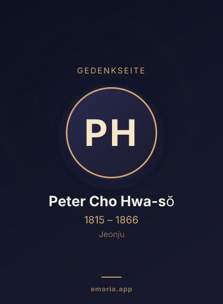 Gedenkportrait von Peter Cho Hwa-sŏ