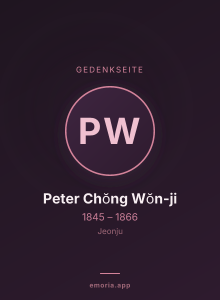 Gedenkportrait von Peter Chŏng Wŏn-ji