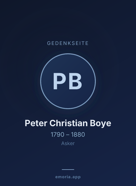 Gedenkportrait von Peter Christian Boye