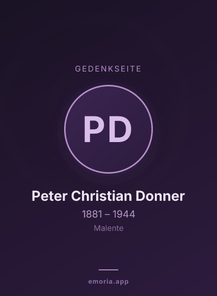 Gedenkportrait von Peter Christian Donner