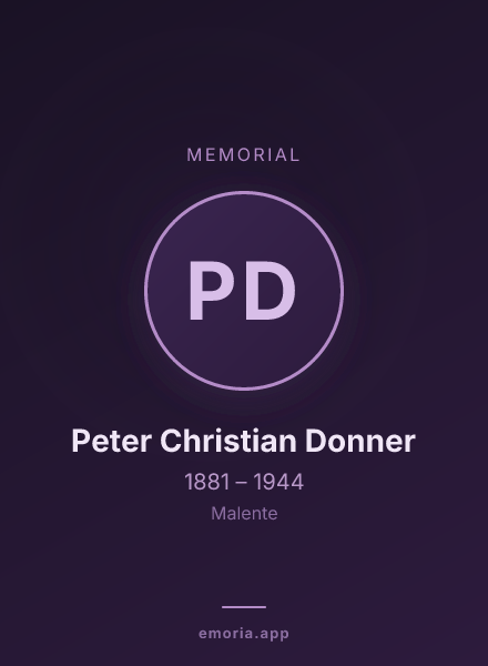 Memorial portrait of Peter Christian Donner