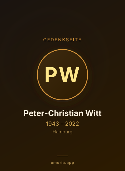 Gedenkportrait von Peter-Christian Witt