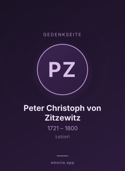 Gedenkportrait von Peter Christoph von Zitzewitz
