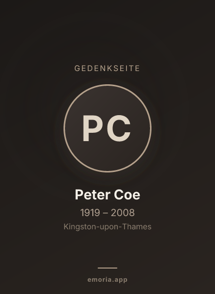 Gedenkportrait von Peter Coe