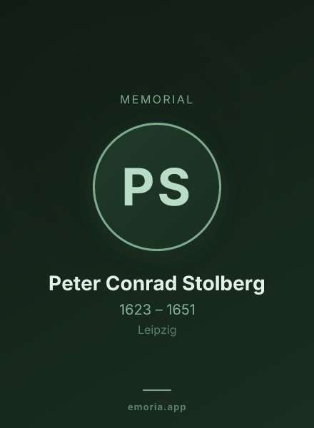 Memorial portrait of Peter Conrad Stolberg