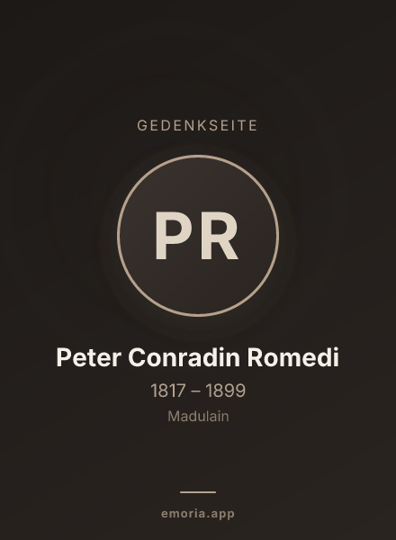 Gedenkportrait von Peter Conradin Romedi