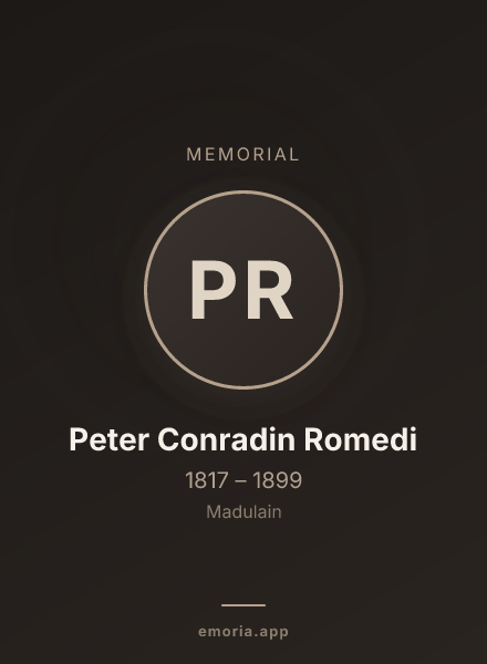 Memorial portrait of Peter Conradin Romedi