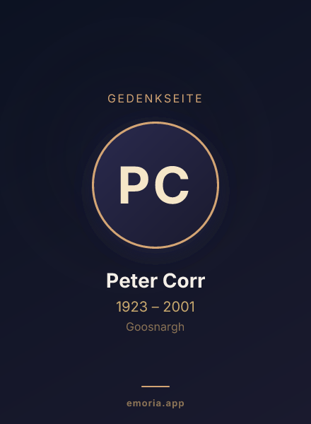 Gedenkportrait von Peter Corr