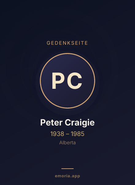 Gedenkportrait von Peter Craigie