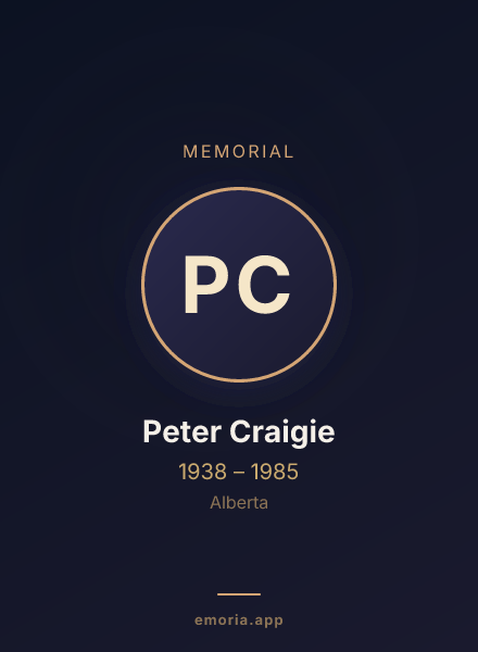 Memorial portrait of Peter Craigie