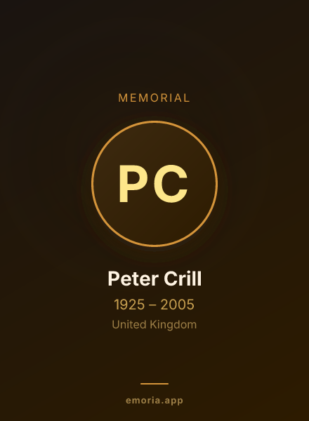 Memorial portrait of Peter Crill