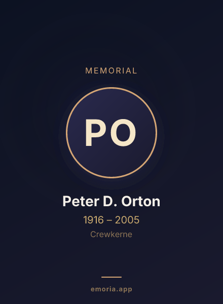 Memorial portrait of Peter D. Orton