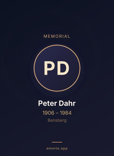 Memorial portrait of Peter Dahr