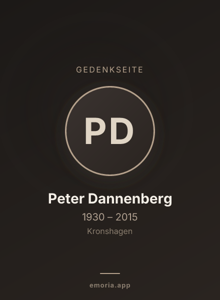 Gedenkportrait von Peter Dannenberg
